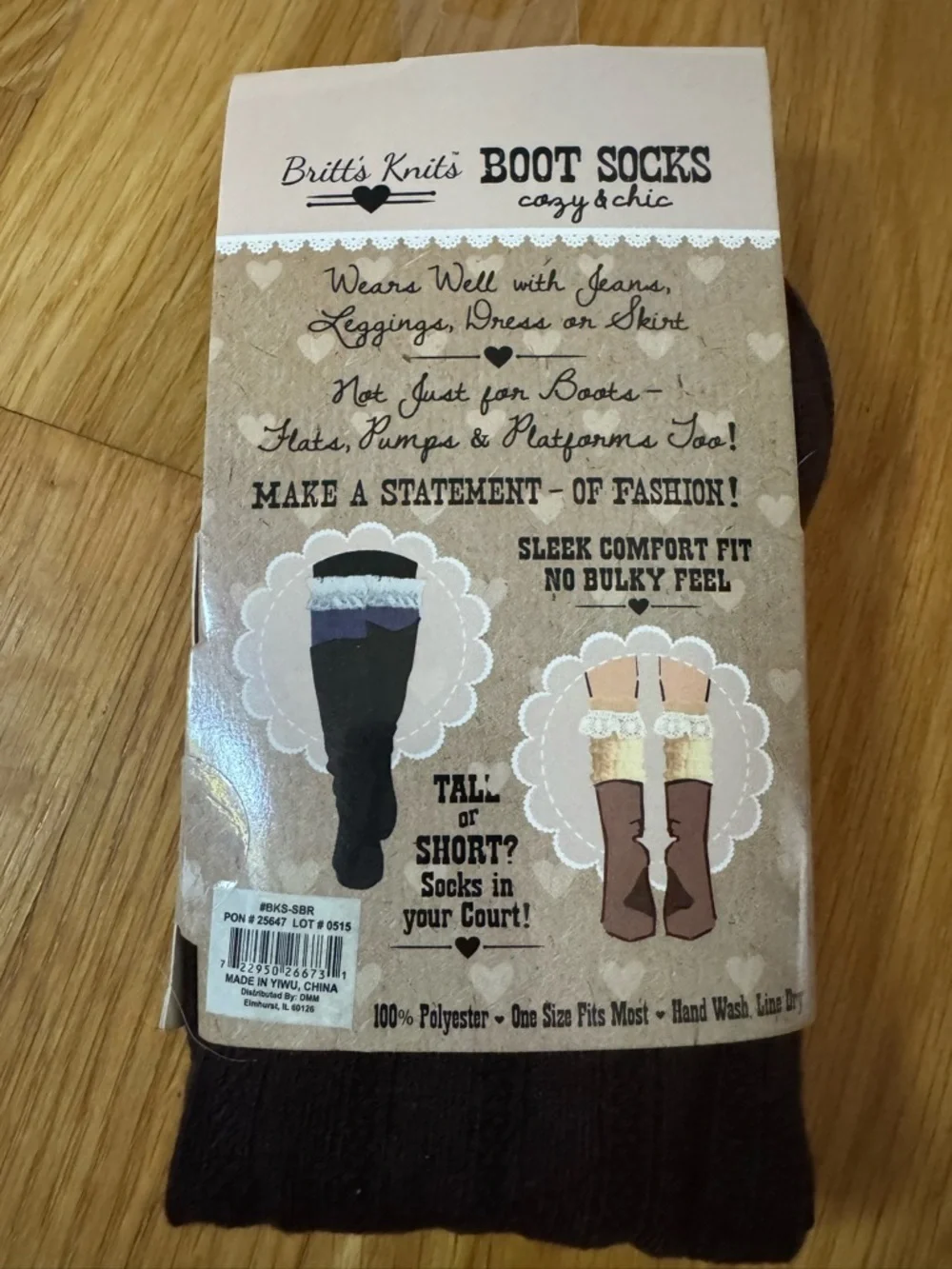 Britt’s Knits NEW Brown Button Detail Boot Socks - One Size Fits Most
